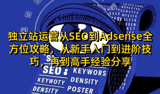 独立站运营从SEO到Adsense全方位攻略，从新手入门到进阶技巧，再到高手经验分享-小艾项目网