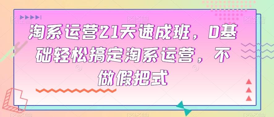 淘系运营21天速成班,0基础轻松搞定淘系运营,不做假把式