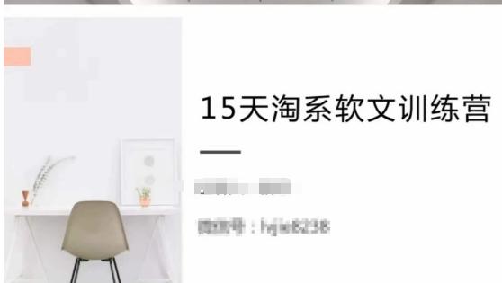 15天淘系软文训练营,跟年入50万的淘系软文导师,学习月收过万的淘系软文