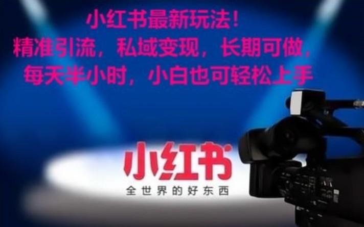 小红书最新玩法!精准引流,私域变现,长期可做,每天半小时,小白也可轻松上手-小艾项目网