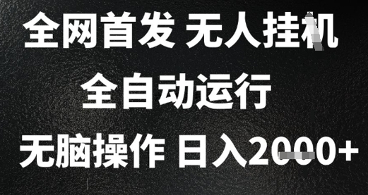 2025首发无人挂G项目，日入2k+，全自动运行，无脑操作，长期稳定 小白可玩【揭秘】-小艾项目网
