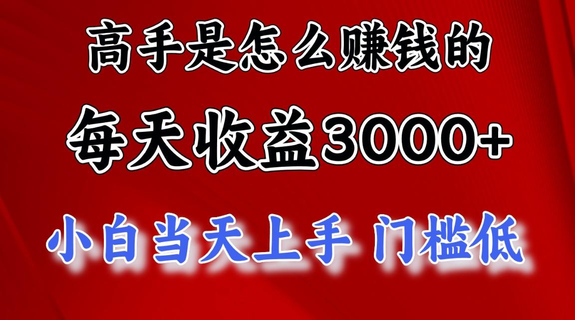 高手是怎么赚钱的，一天收益3000+ 这是穷人逆风翻盘的一个项目，非常稳...-小艾项目网