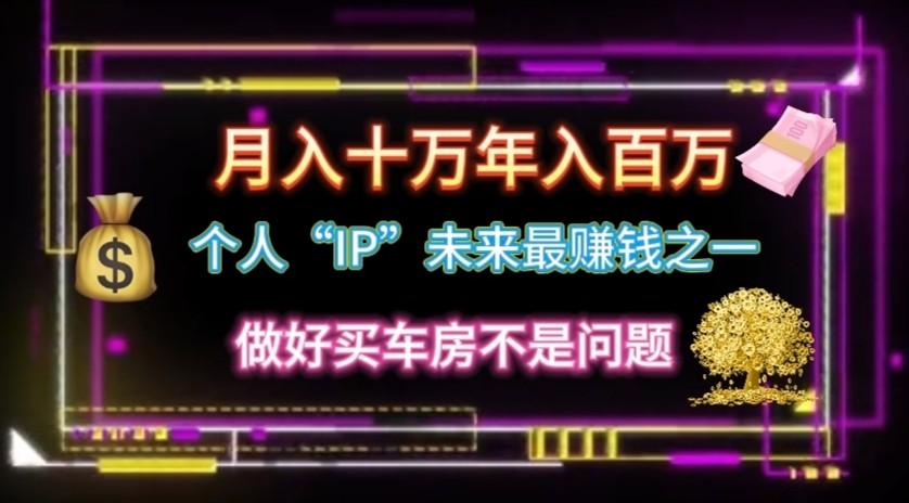 个人“ip”月入10w，年入100w-小艾项目网