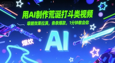 用AI制作荒诞打斗类视频，吸睛效果拉满，条条爆款，1分钟教会你-小艾项目网
