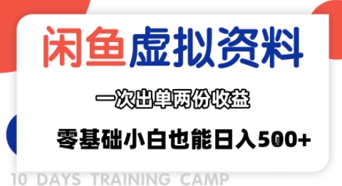 闲鱼虚拟资料新变现玩法,信息差项目,一次出单两份收益,无需囤货,可批量矩阵,零基础小白也能日入多张