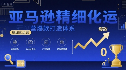 亚马逊精细化运营爆款打造体系，视频课+全套资料文档-小艾项目网