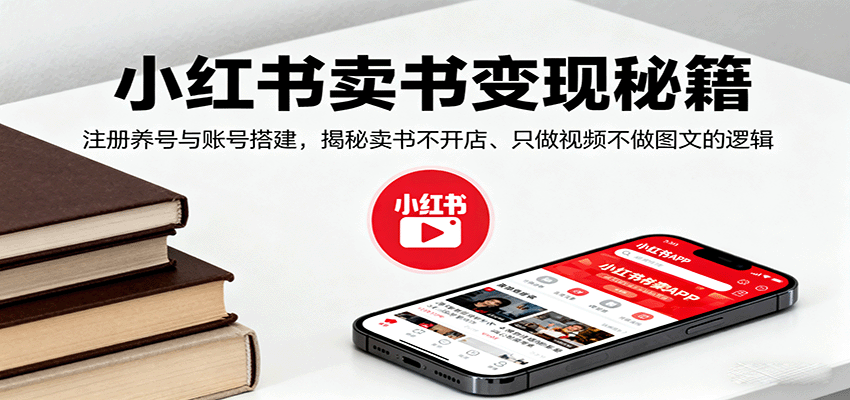 小红书卖书变现秘籍,注册养号与账号搭建,揭秘卖书不开店、只做视频不做图文的逻辑-小艾项目网