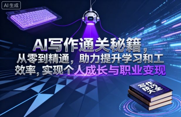 AI写作通关秘籍，从零到精通，助力提升学习和工作效率，实现个人成长与职业变现-小艾项目网