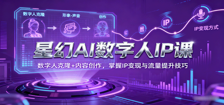 星幻AI数字人IP课，数字人克隆+内容创作，掌握IP变现与流量提升技巧-小艾项目网