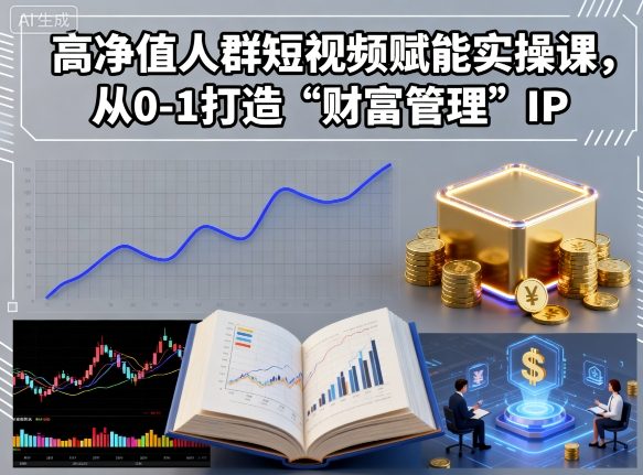 高净值人群短视频赋能实操课，从0-1打造“财富管理”IP-小艾项目网