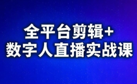 视频号、快手、抖音全平台剪辑+数字人直播实战课(更新9月)​-小艾项目网