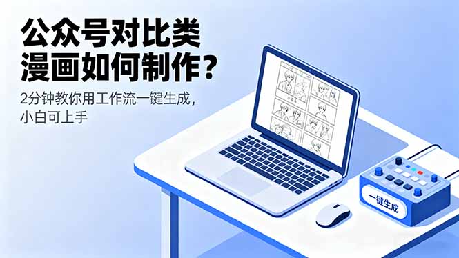 公众号对比类漫画如何制作？2分钟教你用工作流一键生成，小白可上手-小艾项目网
