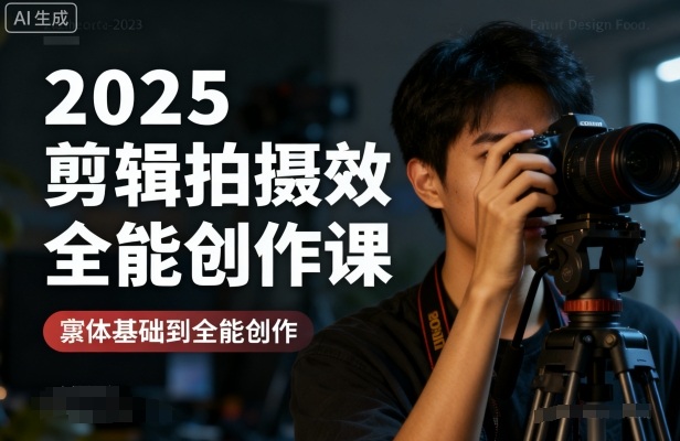 2025剪辑拍摄特效全能创作课,零基础到全能创作