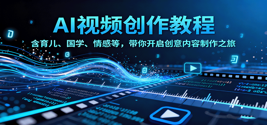 AI视频创富课，含育儿、国学、情感等，带你开启创意内容制作之旅-小艾项目网