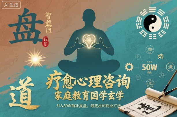 疗愈心理咨询，家庭教育国学玄学，月入50个商业复盘，最底层的商业打法-小艾项目网