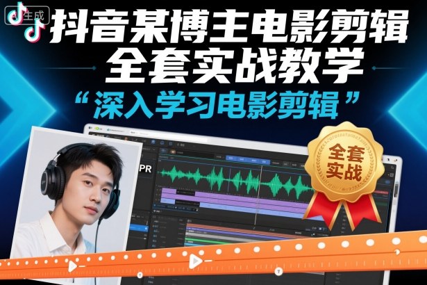 抖音某博主电影剪辑全套实战教学,深入学习电影剪辑