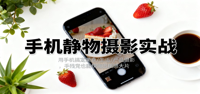 手机静物摄影实战，用手机搞定美食/生活/产品摄影，手残党也能快速出质感大片-小艾项目网
