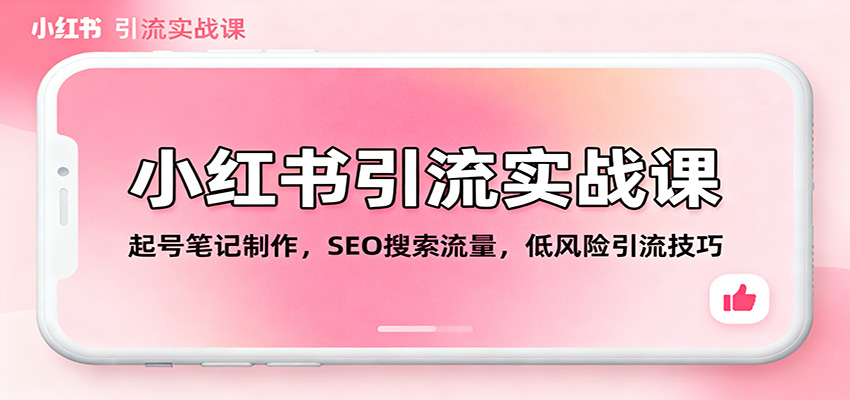 小红书引流实战课：起号笔记制作，SEO搜索流量，低风险引流技巧-小艾项目网