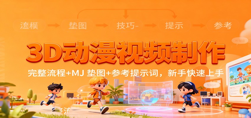 3D动漫视频制作，完整流程+MJ 垫图+参考提示词，新手快速上手-小艾项目网
