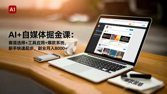 AI+自媒体掘金课：赛道选择+工具应用+爆款系统，新手快速起步，副业月入8000+-小艾项目网