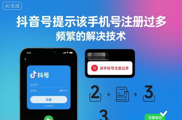 抖音号提示该手机号注册过多，频繁的解决技术-小艾项目网