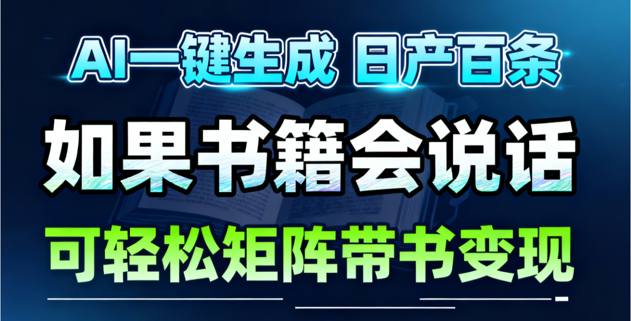 AI书籍会说话，轻松带书变现，月入3W+-小艾项目网