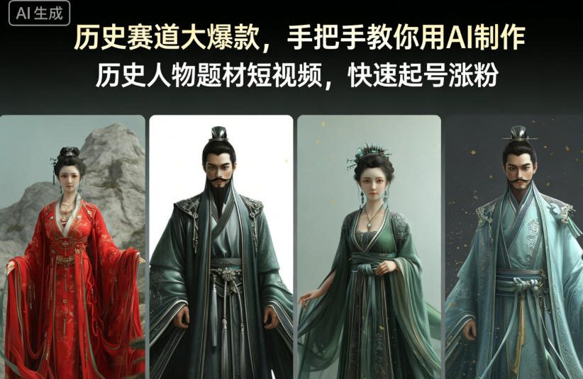历史赛道大爆款，手把手教你用AI制作历史人物题材短视频，快速起号涨粉-小艾项目网