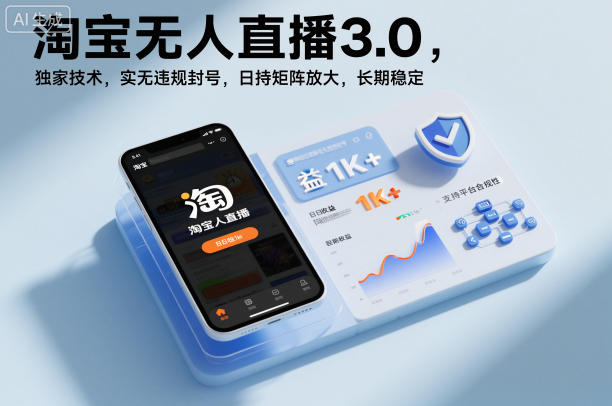 淘宝无人直播3.0，独家技术，实无违规封号，日收益1k+，支持矩阵放大，长期稳定【揭秘】-小艾项目网