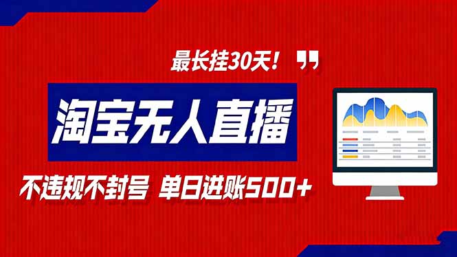 2026淘宝无人直播带货，不违规不封号，每日收益500+，最长挂30 天！-小艾项目网