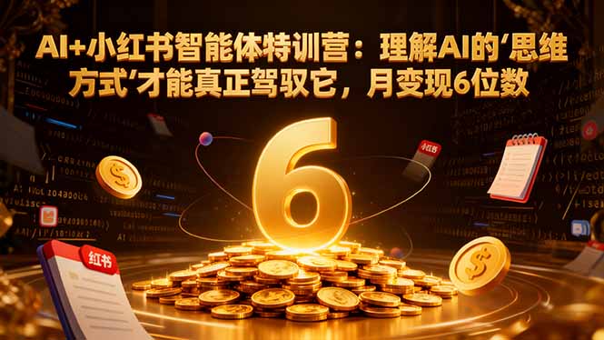 AI+小红书智能体特训营2.0-更新：理解AI的思维方式才能真正驾驭它，月变现6位数-小艾项目网