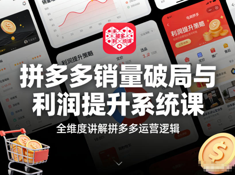 拼多多销量破局与利润提升系统课，全维度讲解拼多多运营逻辑-小艾项目网