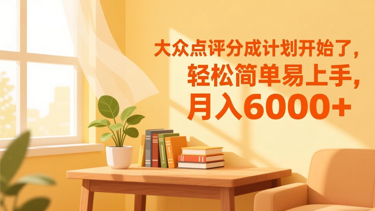 大众点评分成计划开始了，轻松简单易上手，月入6000+-小艾项目网