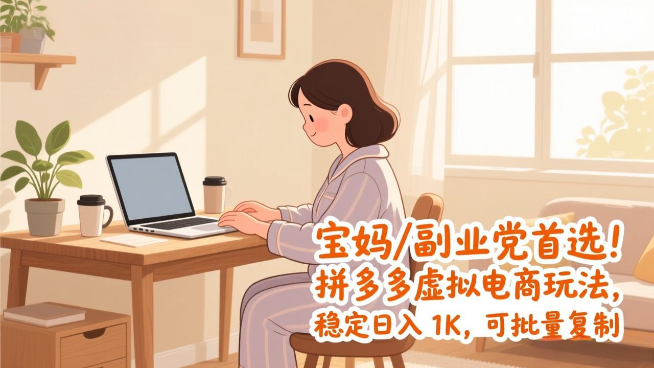 宝妈 / 副业党首选！拼多多虚拟电商玩法，稳定日入 1K，可批量复制-小艾项目网