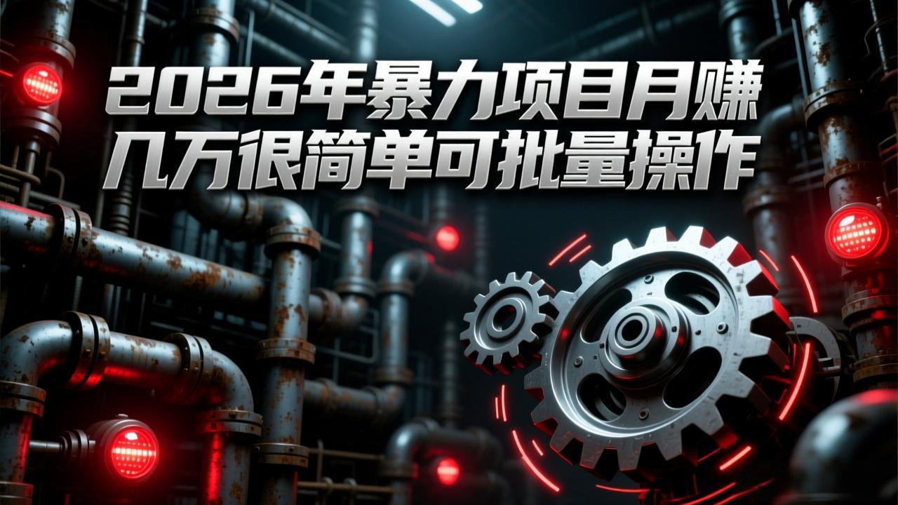 2026年暴力项目月赚几万很简单可批量操作，成本低，利润大-小艾项目网