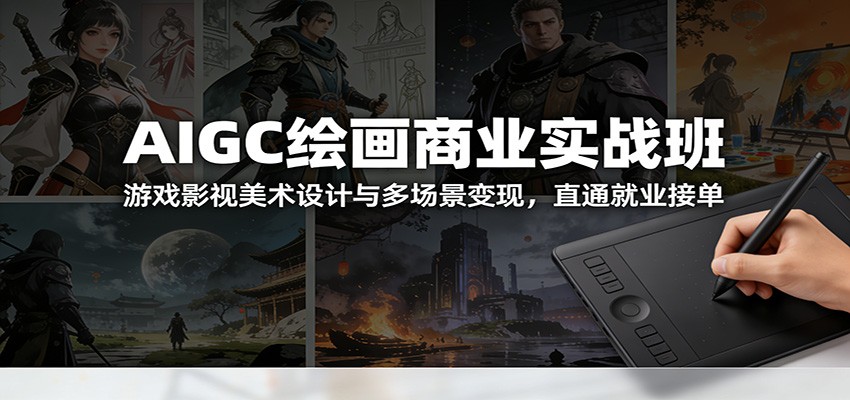 AIGC绘画商业实战班：游戏影视美术设计与多场景变现，直通就业接单-小艾项目网