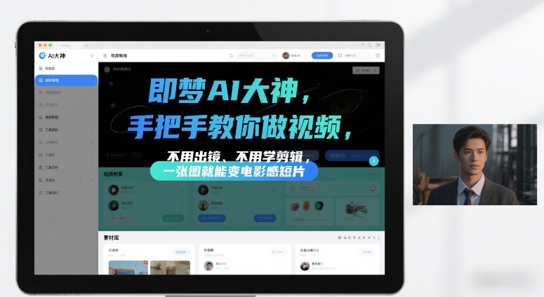 即梦AI大神手把手教你做视频，不用出镜、不用学剪辑，一张图就能变电影感短片-小艾项目网