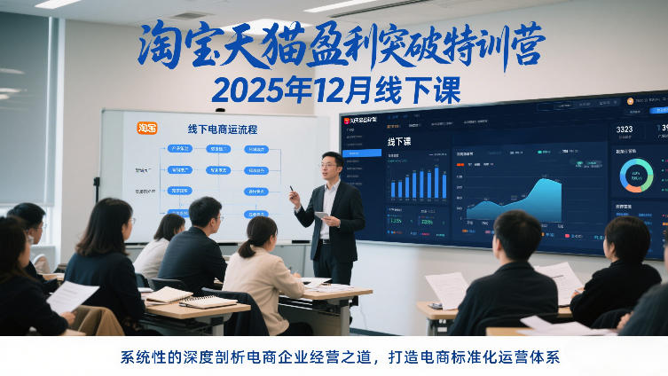 淘宝天猫盈利突破特训营25年12月线下课，系统性的深度剖析电商企业经营之道，打造电商标准化运营体系-小艾项目网