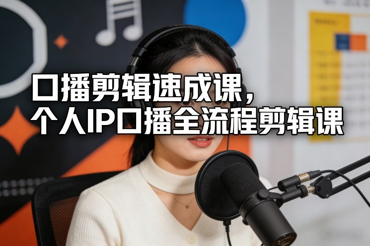 口播剪辑速成课，个人IP口播全流程剪辑课-小艾项目网