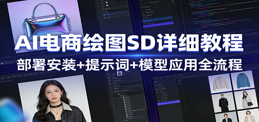AI电商绘图SD详细教程：部署安装+提示词+模型应用全流程-小艾项目网