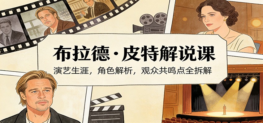 演员说-布拉德.皮特解说课：演艺生涯，角色解析，观众共鸣点全拆解-小艾项目网