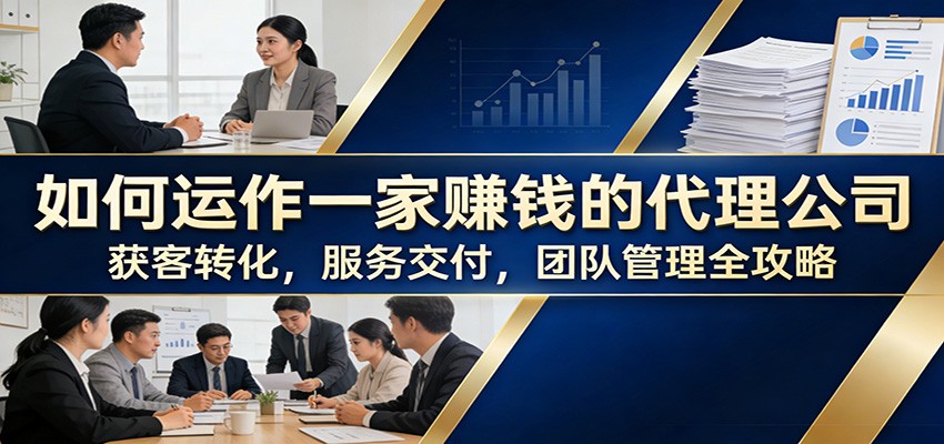 如何运作一家赚钱的代理公司：获客转化，服务交付，团队管理全攻略-小艾项目网