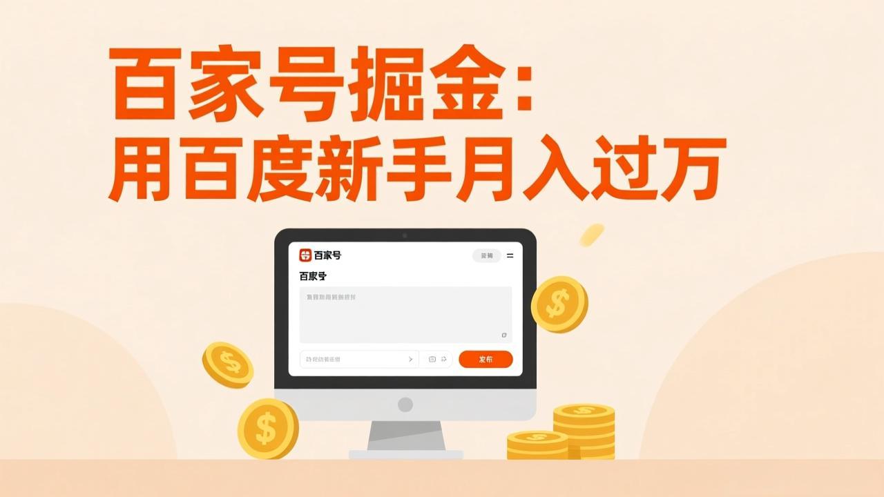 百家号掘金：用百度新手月入过万，日入300，无需引流，全新手机搬砖项目-小艾项目网