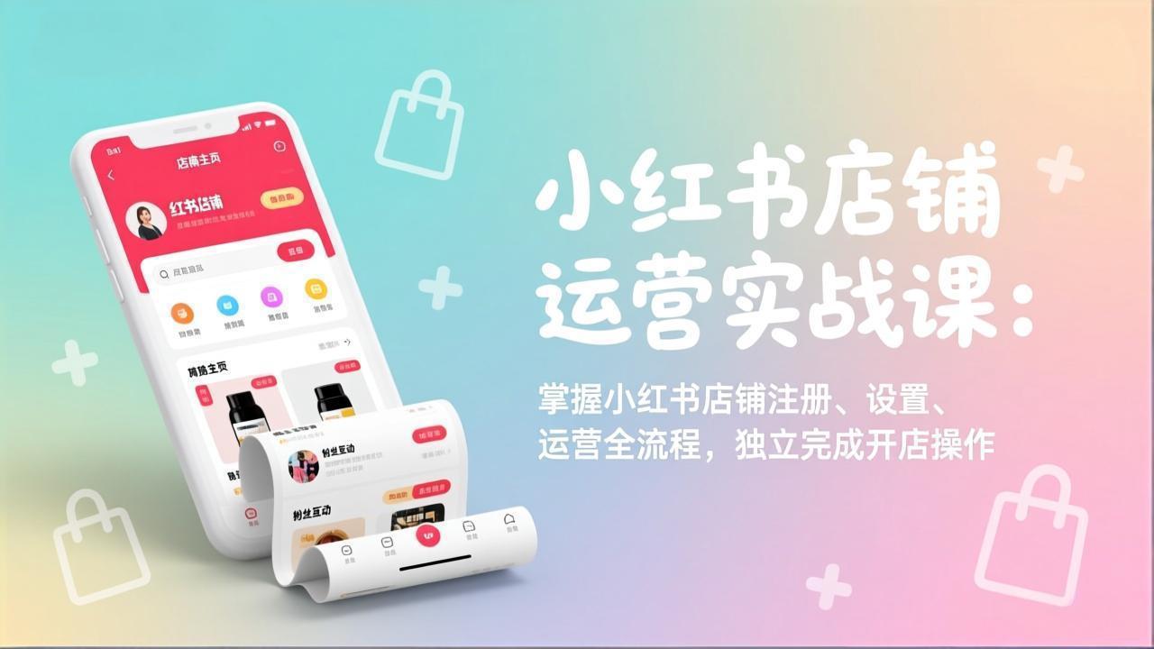 小红书店铺运营实战课：掌握小红书店铺注册、设置、运营全流程，独立完成开店操作-小艾项目网