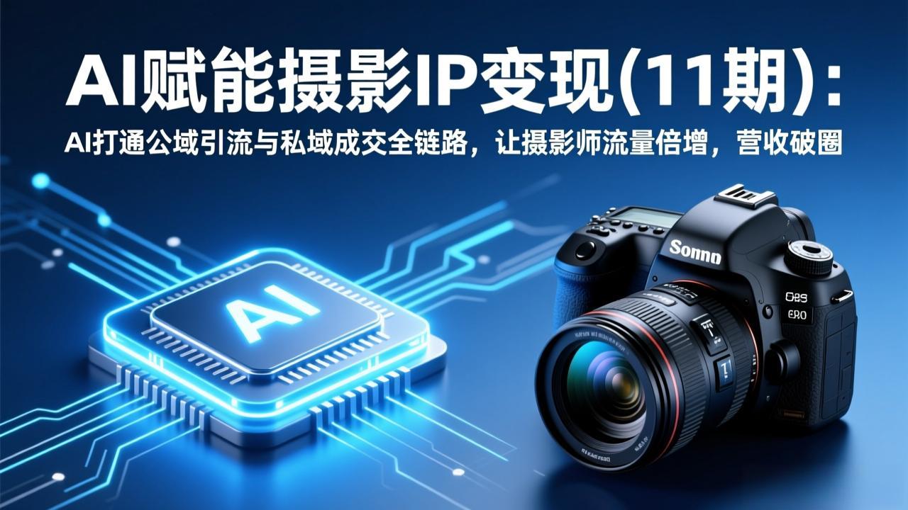 AI赋能摄影IP变现(11期-小艾项目网