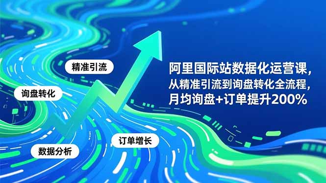阿里国际站数据化运营课-3月，从精准引流到询盘转化全流程，月均询盘+订单提升200%-小艾项目网
