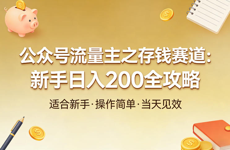 公众号流量主之存钱赛道，贴合当下需求，适合新手，一天收益2张-小艾项目网