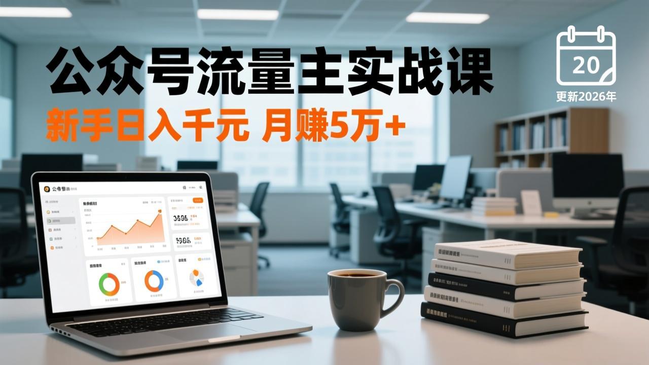 公众号流量主实战课-更新26年3月，爆文写作、流量池运营、多平台分发，新手日入千元月赚5w+-小艾项目网