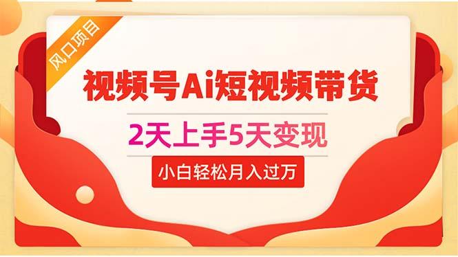 2天上手5天变现视频号Ai短视频带货0粉丝0基础小白轻松月入过万-小艾项目网