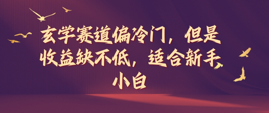 玄学赛道偏冷门，但是收益缺不低，适合新手小白【揭秘】-小艾项目网
