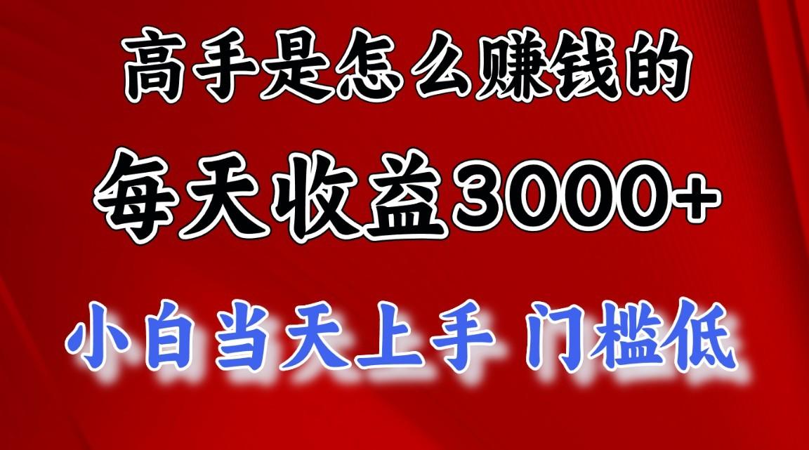高手是怎么赚钱的,一天收益3000+,闷声发财项目,不是一般人能看懂的-小艾项目网